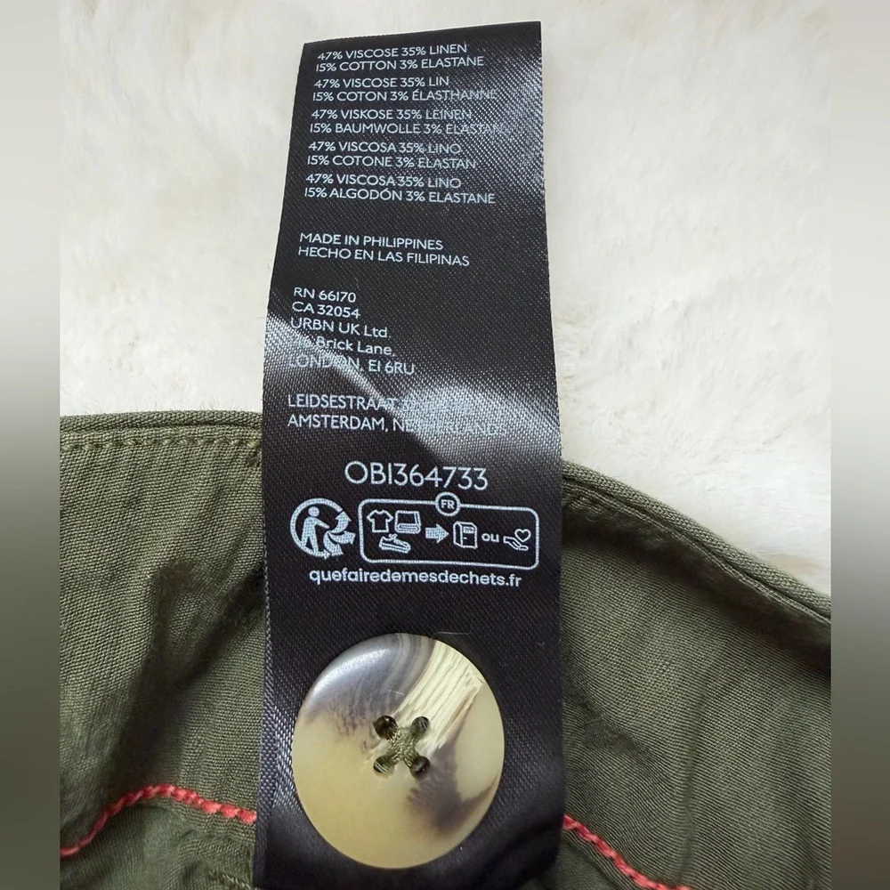 Maeve The Colette Wide Leg Cropped Olive Green Stretch Pants-30/М - Picture 13 of 16
